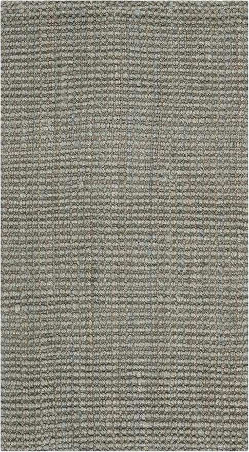 SAFAVIEH Natural Fiber Collection Accent Rug - 2'3" x 4', Green & Grey, Handmade Farmhouse Jute, Ideal for High Traffic Areas in Entryway, Living Room, Bedroom (NF730B)