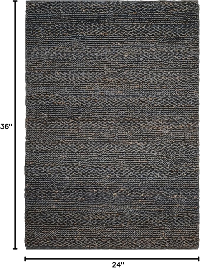 SAFAVIEH Natural Fiber Collection Accent Rug - 2' x 3', Grey, Handmade Jute, Braided Woven Design, Ideal for Entryway, Living Room, Bedroom (NF212G)