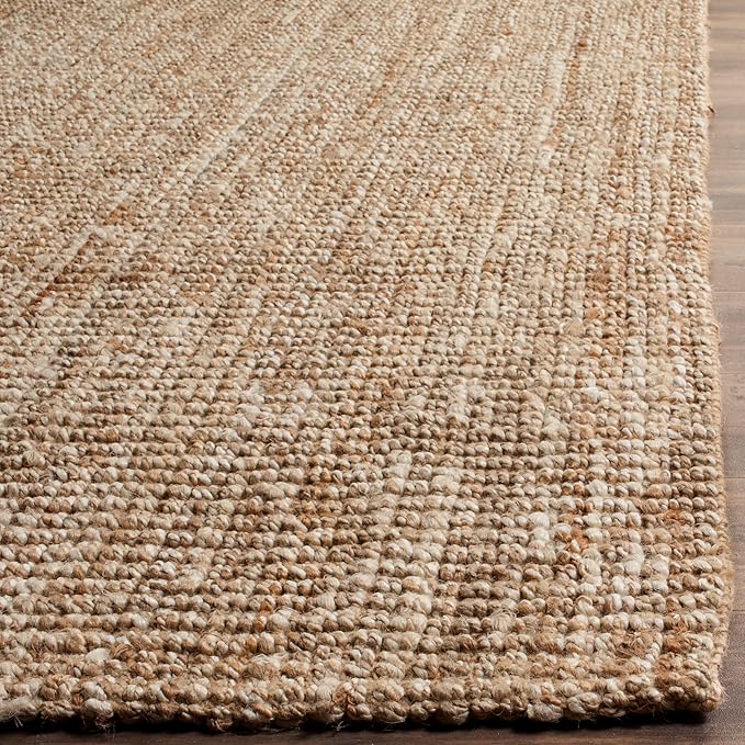 SAFAVIEH Natural Fiber Collection Area Rug - 2'6" x 4', Natural & Ivory, Handmade Jute, Farmhouse Style, Chunky Textured Thick Pile (NF447N)