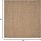SAFAVIEH Natural Fiber Collection Area Rug - 7' Square, Natural & Natural, Handmade Jute, Ideal for High Traffic Areas in Living Room, Bedroom (NF181A)