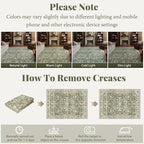 8x10 Washable Area Rugs Ultral Soft Non-Slip Stain Resistant Vintage Boho Large Carpet for High-Traffic Living Room & Dining Room