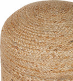 Palisa Ottoman Jute Pouf Handmade Knitted Poof Bean Bag Filling | Boho Pouffe for Living Room & Bedroom | Foot Rest Poufs for Office Home Decor (Natural, 16" D x 16" W x 18" H)
