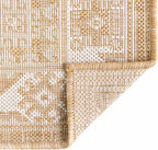 Rugs.com Outdoor Aztec Collection Rug – 10' x 14' Natural Flatweave Rug Perfect for Living Rooms, Large Dining Rooms, Open Floorplans