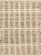 Dash and Albert Arbor Jute Area Rug - 3' x 5' Ivory Stripe Handwoven Accent Rug - Durable, Eco-Friendly, High Traffic Area Kitchen, Hallway, Bedroom