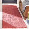 SAFAVIEH Natural Fiber Collection Runner Rug - 2'3" x 11', Red, Handmade Farmhouse Jute, Ideal for High Traffic Areas in Living Room, Bedroom (NF730D)
