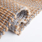 SAFAVIEH Area Rug 8x10 - Natural Fiber Collection - Large - Grey & Natural, Handmade Jute & Cotton, Boho Farmhouse Rustic Design, Ideal for Living Room, Bedroom, Dining Space (NFB654F)