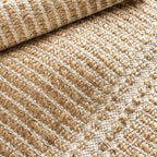 Dash and Albert Arbor Jute Area Rug - 8.5 X 11.5 Ivory Stripe Handwoven Accent Rug - Durable, Eco-Friendly, High Traffic Area Kitchen, Hallway, Bedroom - Premium Luxury Hotel Quality Soft Breathable