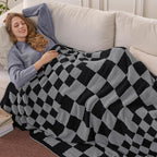 Joiedomi Twin Blanket for Couch Bed, Checkered Knitted Blankets Gifts for Women Mom Girls, Cozy Cute Soft Throw Home Room Decor Aesthetic Women Mothers Birthday Gifts 60x80 Inches