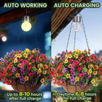 Artificial Faux Hanging Plants Flowers Basket for Summer Outdoor Outside Decorations,Fake Silk UV Resistant Look Real,Realistic Ferns for Outdoors for Porch Garden Decor,12 Bundles (Blue Red Purple)