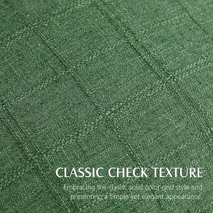Foindtower Set of 2 Decorative Linen Check Throw Pillow Covers Neutral Farmhouse Vintage Cushion Covers Cozy Modern Boho Accent Home Decor for Sofa Chair Couch Bed Living Room,14×36 Inch,Forest Green