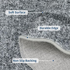 GarveeHome Scalloped Washable Area Rugs 9 x 12 Rug for Living Room Modern Rug Non Slip Throw Rugs Large Bedroom Rugs Low Pile Stain Resistant Carpet for Dining Room Nursery 9'x12' Grey