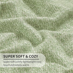 BOURINA Faux Cashmere Fringe Throw Blanket Decorative Lightweight Throw Soft Cozy for Bed or Sofa Outdoor Blanket, 50" x 70" Mint