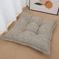 SINSOSSO Large Floor Pillow 22", Thickened Bite-Size Memory Foam Square Non-Slip Cushion for Office Back Support/Indoor Yoga/Chair Seat, Fashionable Color-blocked Fabric & Washable, Light Brown, 1 PCS
