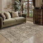 3x4 Washable Area Rug for Entryway Brown Vintage Non-Slip Low Pile Distressed Rustic Carpet Door Mat Soft Small Door Mat Small Throw Rug for Entrance