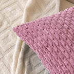 Set of 4 Pink Decorative Throw Pillow Covers 18x18 Inch Corduroy Pillow Covers for Bed Couch Sofa Living Room Soft Square Cushion Cases
