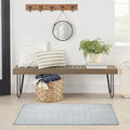 Nourison Home Courtyard Ivory Blue 3' x 5' Area Rug - Easy Clean, Non Shedding, Bed Room, Living Room, Dining Room, Kitchen (3' x 5')