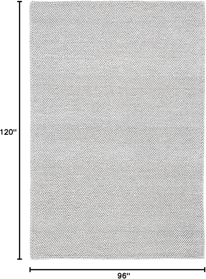 SAFAVIEH Area Rug 8x10 - Natura Collection - Large - Silver, Handmade Wool Blend, Textured Design, Ideal for Living Room, Bedroom, Dining Space (NAT425G)