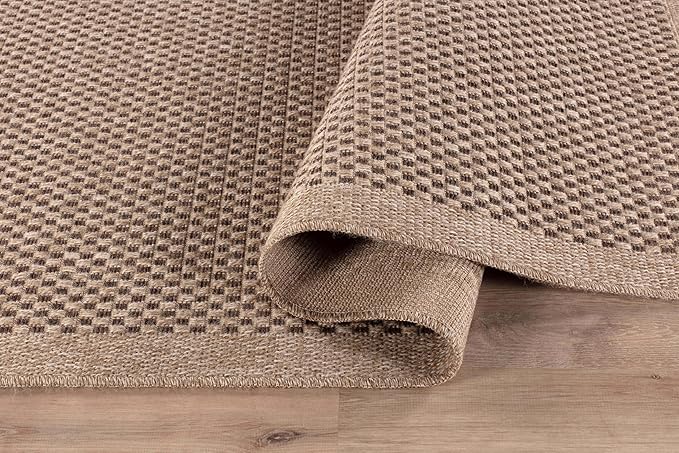 CAMILSON Easy Jute Rug 4x6, Indoor Outdoor Natural Color Fiber Area Rugs for Living Room Patio and Kitchen Rug, Sisal Boho Woven Design, Easy-Cleaning, Washable Outside Carpet Alfombras para(4 x 6)