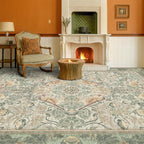 Washable Living Room Rug 6x9 - Sage Floral Nature Area Rugs for Bedroom, Dining Room Kitchen Table Rug for Under Table, Office, Stain Resistant Non-Slip - Sage Green