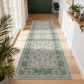 GarveeHome Runner Rugs 2x6 Kitchen Runner Rug Non Slip Washable Runners for Hallways, Boho Vintage Rugs with Rubber Backing Low-Pile Indoor Carpet for Entryway Bedroom Sage Green
