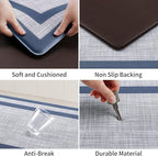 Mattitude Kitchen Mats Set of 2,Cushioned Anti-Fatigue Non-Skid Rug Sets Ergonomic Comfort Standing Mat for Kitchen, Floor, Office, Sink, Laundry, Blue and Gray