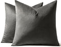 MIULEE Pack of 2 Velvet Pillow Covers Decorative Square Pillowcase Soft Solid Cushion Case for Sofa Bedroom Car 18 x 18 Inch Dark Grey