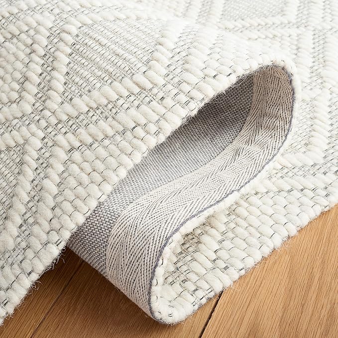 SAFAVIEH Area Rug 10x14 - Natural Fiber Collection - Large - Natural & Brown, Seagrass, Basketweave Pattern with Border (NF114B)