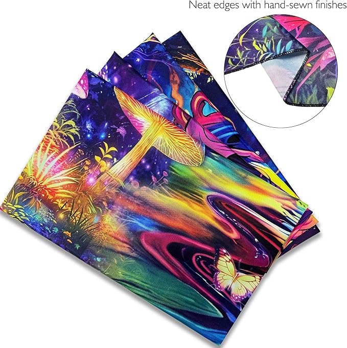 Skull Mushroom Tapestry Magical Forest Tapestries Butterfly Wall Tapestry Magic Neon River Wall Hanging Galaxy Planet Tapestries for Home Decor Aesthetic Bedroom Living Room Dorm Decor (59"x51")
