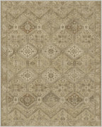 GENIMO 9x12 Area Rugs for Living Room, Machine Washable Non Slip Vintage Rugs, Low Pile Lightweight Print Rug for Bedroom, Dining Room, Home Office, Tan Brown