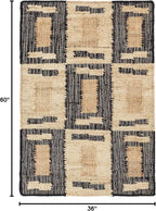 Dash and Albert Cassia Handwoven Jute Rug, 3 X 5 Feet, Black/Neutral Geometric Pattern - Premium Luxury Hotel Quality Soft Breathable Hypoallergenic Machine Washable Easy Care All Season
