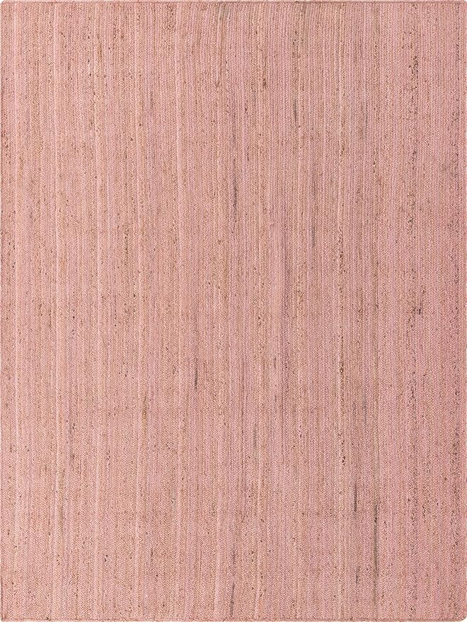 Unique Loom Braided Jute Collection Area Rug - Dhaka (9' x 12' 2" Rectangle, Light Pink)