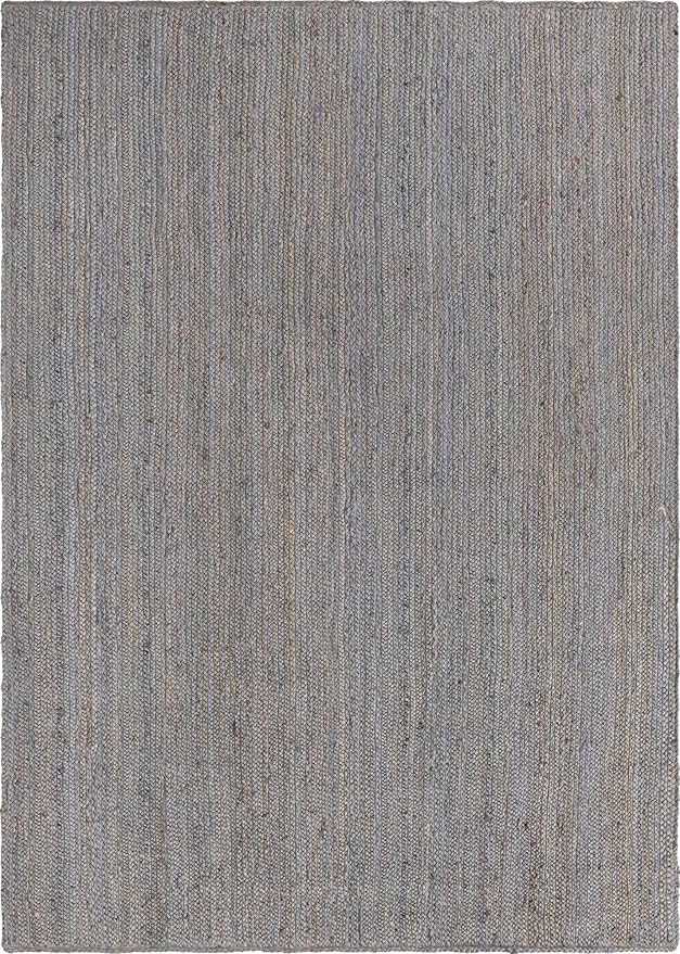 Unique Loom Braided Jute Collection Area Rug - Dhaka (7' 1" x 10' Rectangle, Gray)
