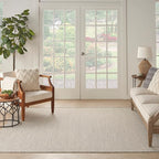 Nourison Home Courtyard Ivory Silver 8' x Square Area Rug - Easy Clean, Non Shedding, Bed Room, Living Room, Dining Room, Kitchen (8' x Square)