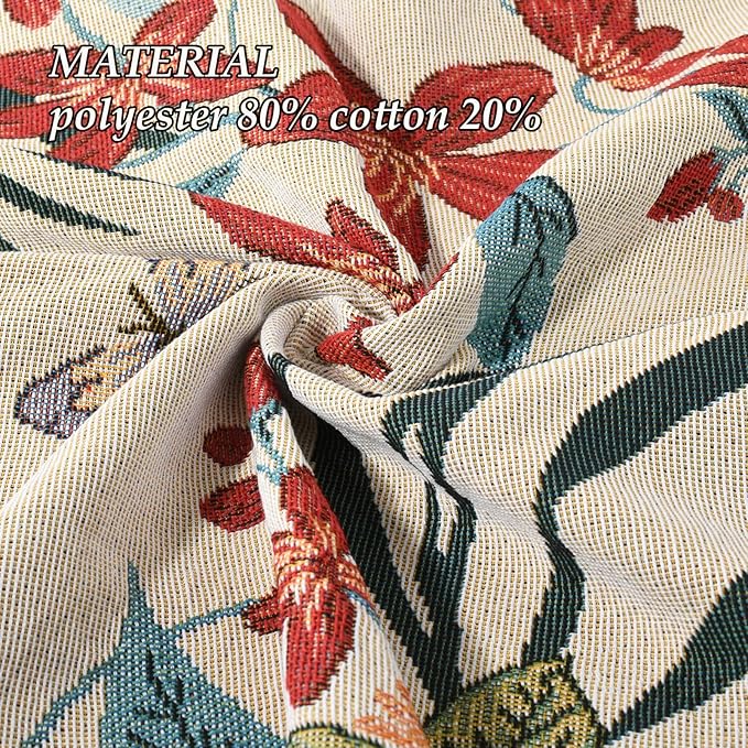 Snycler Flowers and Plants Throw Blanket for Bed 50 * 60inch Woven Blanket Cotton Polyester Farmhouse Decor for Indoor Outdoor Sofa Bedroom Garden，All Season （Spring）