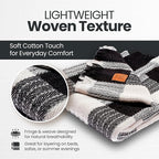 GOLD CASE Throw Blanket for Couch - 100% Recycled Turkish Cotton Blankets & Throws - Buffalo Soft Throw Blankets for Living Room - Boho Decorative Woven Couch Blanket - 60x80 - Black