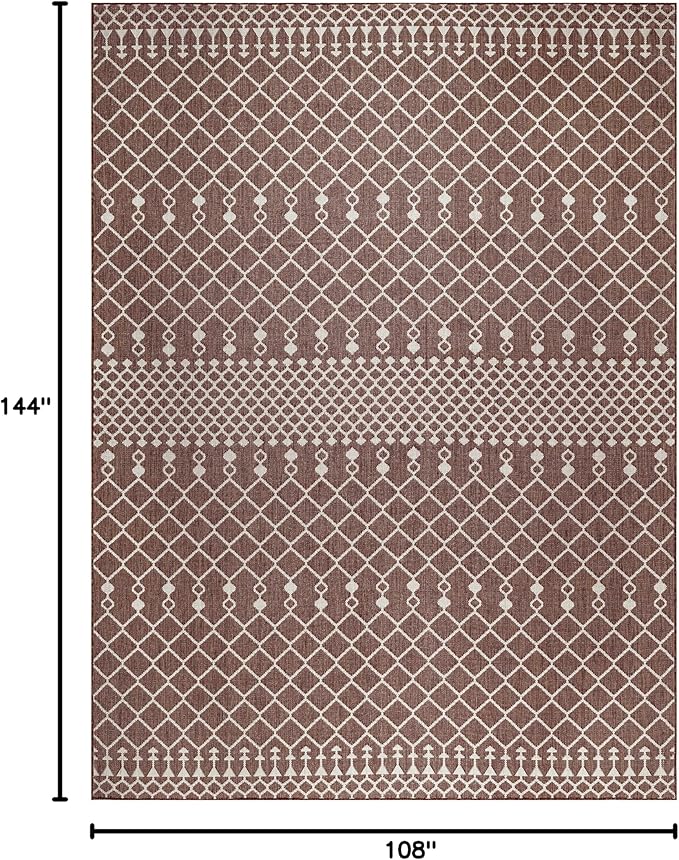 Nourison Home Positano Natural 9' x 12' Area Rug - Easy Clean, Non Shedding, Bed Room, Living Room, Dining Room, Kitchen (9' x 12')