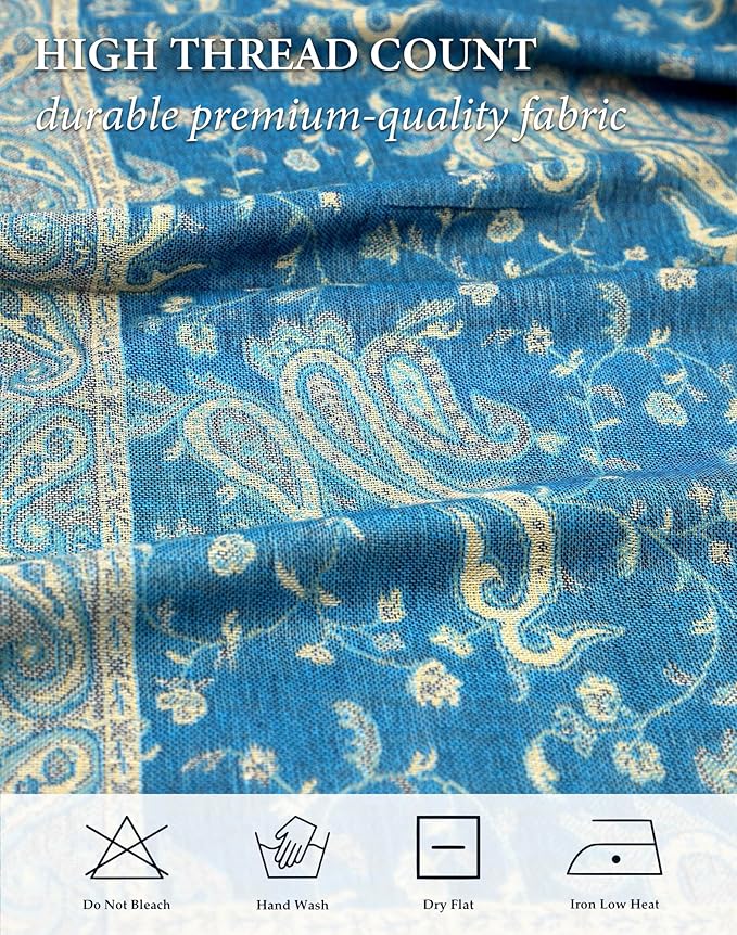 Achillea Reversible Paisley Pashmina Rave Scarf – Exotic Indian Shawls and Wraps for Evening Dresses, Festivals, All Seasons
