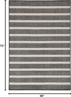 Nourison Home Positano Black Ivory 4' x 6' Area Rug - Easy Clean, Non Shedding, Bed Room, Living Room, Dining Room, Kitchen (4' x 6')