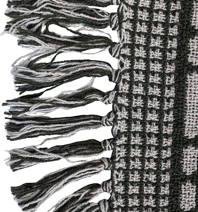 Bloomingville Soft Recycled Cotton Blend Throw with Diamond Pattern, Green and Beige