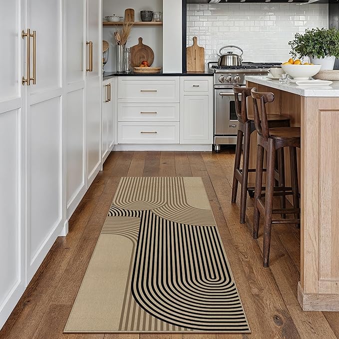 Modern Rainbow Hallway Runner Rug 2x6 Easy Jute Washable Rugs for Entryway Kitchen Farmhouse Indoor Outdoor Carpet Non Slip Runner for Porch Bedroom Laundry Front Door