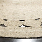 SAFAVIEH Area Rug 3' Round - Natural Fiber Collection - Ivory, Handmade Jute, Boho Farmhouse Braided Design (NF364B)