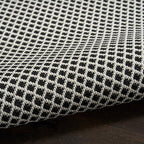 Nourison Home Courtyard Black White 9' x 12' Area Rug - Easy Clean, Non Shedding, Bed Room, Living Room, Dining Room, Kitchen (9' x 12')