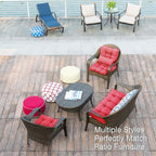 QILLOWAY Outdoor Seat/Back Chair Cushion Tufted Pillow, Spring/Summer Seasonal All Weather Replacement Cushions. (RED)