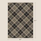 JTJ Vintage Easy Jute Rugs for Bedroom 5x7 - Diamond Patterned Woven Rug for Indoor Area, Living Room, Washable Low Pile Black and White Classic Decor