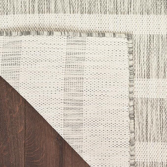 Nourison Home Positano Grey Ivory 6' x 9' Area Rug - Easy Clean, Non Shedding, Bed Room, Living Room, Dining Room, Kitchen (6' x 9')