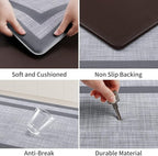 Mattitude Kitchen Mats Set of 2 Cushioned Rugs Anti-Fatigue Mats for Kitchen Floor,Waterproof Non-Slip Mats and Rugs Set for Office,Floor,Laundry 17.3"×29"+17.3"×59",Grey