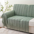 BATTILO HOME Sage Green Throw Blanket for Couch, Sage Green Decor, Knit Throw Blankets for Bed, Spring Throw Blanket Light Blue, 50"x60"