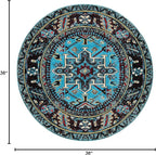 SAFAVIEH Vintage Hamadan Collection Area Rug - 3' Round, Light Blue & Black, Traditional Persian Design, Non-Shedding & Easy to Clean, Ideal for Living Room, Bedroom, Dining Space (VTH211M)