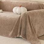ROOMLIFE Sofa Cover, Boho Couch Cover for 3 Cushion Sofa, Non Slip Chenille Sofa Slipcovers for Dog, Washable Furniture Sofa Protector Cover with Tassel for Living Room, 71''X118”