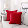 NiNi ALL Decorative Throw Pillow Covers Velvet 22x22 Inch Pack of 2 Red Cushion Covers Soft for Couch Sofa Bedroom Living Room Outdoor